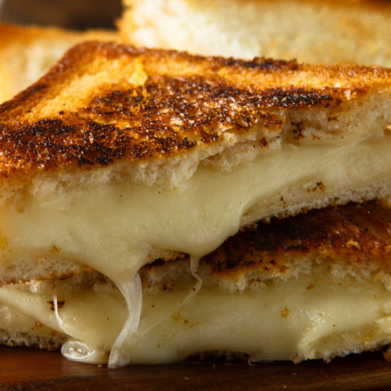 Delicious grilled cheese sandwich with gooey melted cheese and a golden crispy crust.