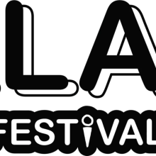 Black and white logo with the word "GELATO" in large, bold letters above the word "FESTIVAL" in a smaller, rounded font. The "I" in "FESTIVAL" is shaped like an ice cream spoon.